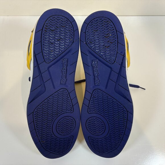 Reebok Royal BB4500 Shoes Mens Size 14 White Yellow Purple High Top Leather - Picture 5 of 8